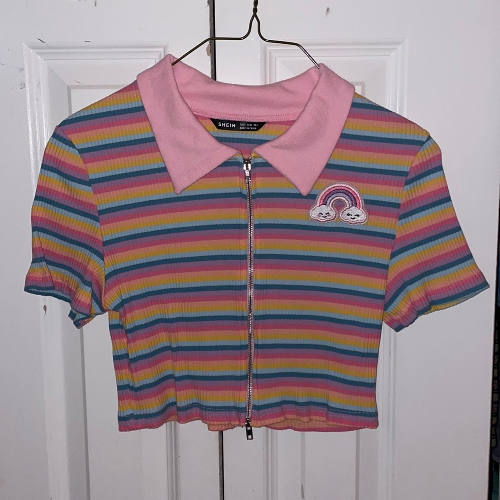 Rainbow Collard Cropped Tee